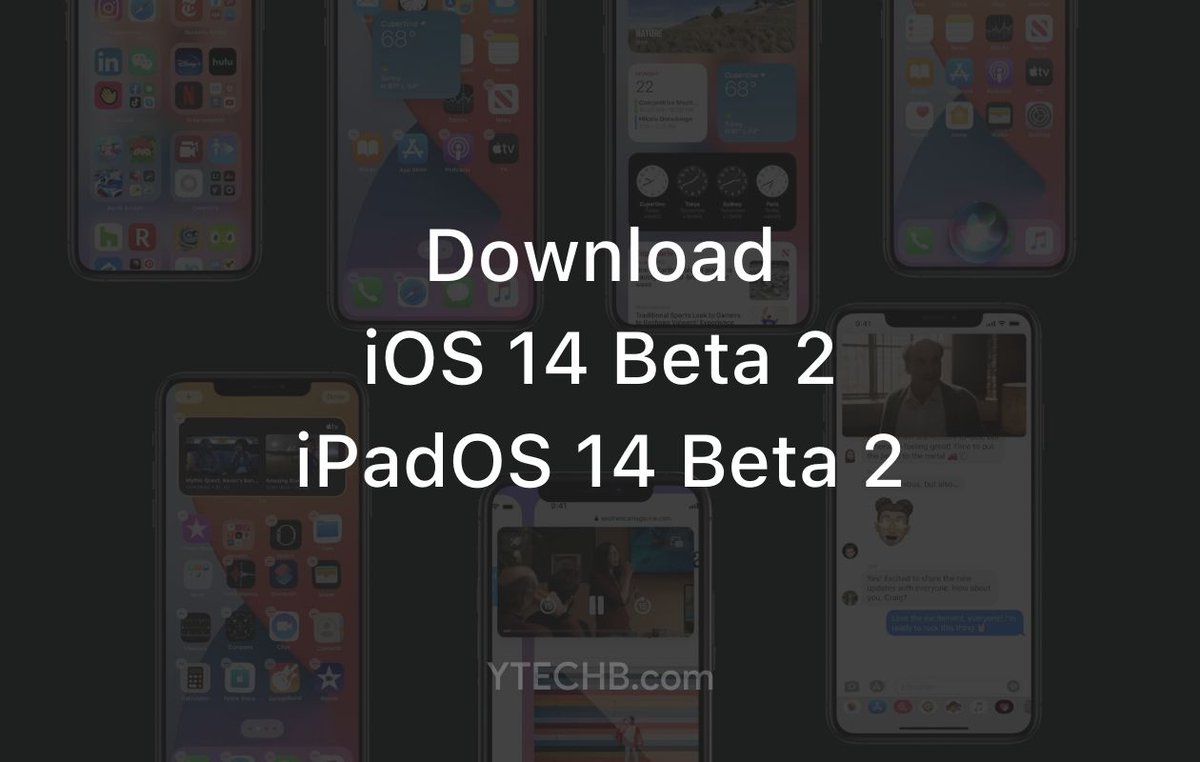 ytechb's tweet photo. Apple releases iOS 14 &amp; iPadOS 14 Beta 2 for iPhone and iPad!

Download Now - https://t.co/EZIh4pCr4R

#iOS #iOS14 #iOS14DevBeta2 #iOS14Beta2 #iPhone #iPhone11 #iPhone11Pro #iPhoneX #iPHoneXS #iPHoneXSMax https://t.co/8o5GrPjbyX