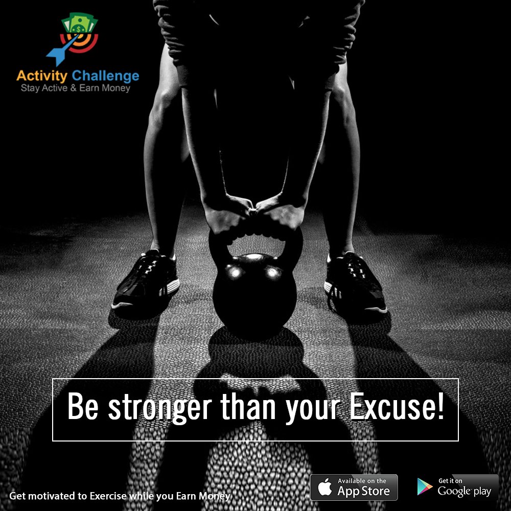 activ_challenge's tweet photo. No more excuses to be made with the new Activity Challenge app. Why make excuses when you can work out and earn money at the same time? Download the Activity Challenge app to know more!

Visit "https://t.co/UDfrIo460h" For more details about the App.

#ActivityChallenge #Fitness https://t.co/oDya9KCbSC