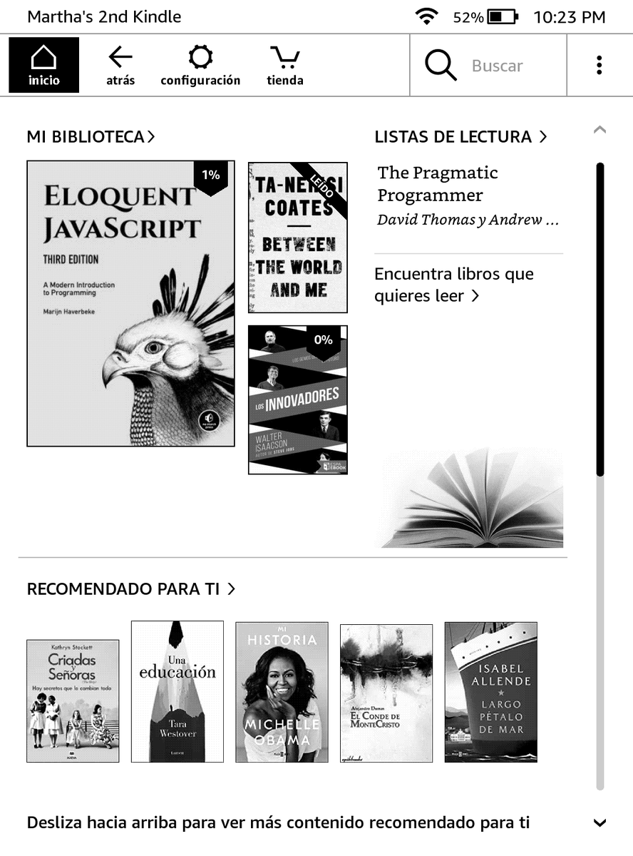 MmmarRTHa's tweet image. Estrenando ebook en mi #kindle #EloquentJavaScript Gracias mil @arturomaltos 🙏😄