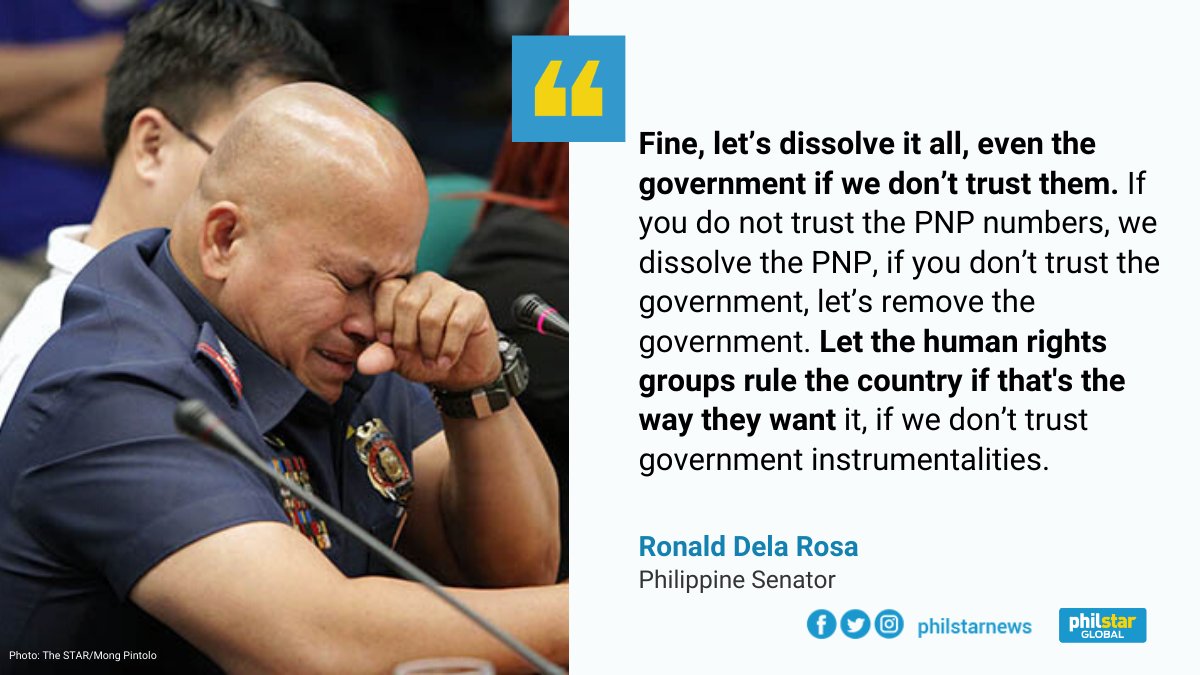 Edi human rights group na lang mag presidente? In an interview with ANC's Headstart, Sen. Bato Dela Rosa called the recent United Nations report "ridiculous" and "preposterous" and said that rights groups should just take over the gov't instead.READ:  https://www.philstar.com/headlines/2020/07/08/2026535/dela-rosa-lashes-out-dissolve-govt-if-you-dont-trust-them-let-rights-groups-run-country