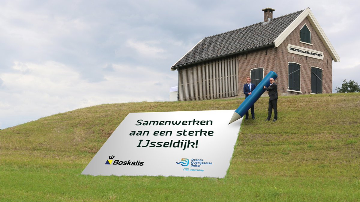 Het project dijkversterking Zwolle-Olst is definitief gegund aan <a href="/BoskalisNL/">Boskalis Nederland</a>. Gisteren ging de samenwerking voor een veilige IJsseldijk van start. De werkzaamheden worden samen voorbereid en vervolgens uitgevoerd. bit.ly/3gDvM1G #waterveiligheid #ijsseldijk