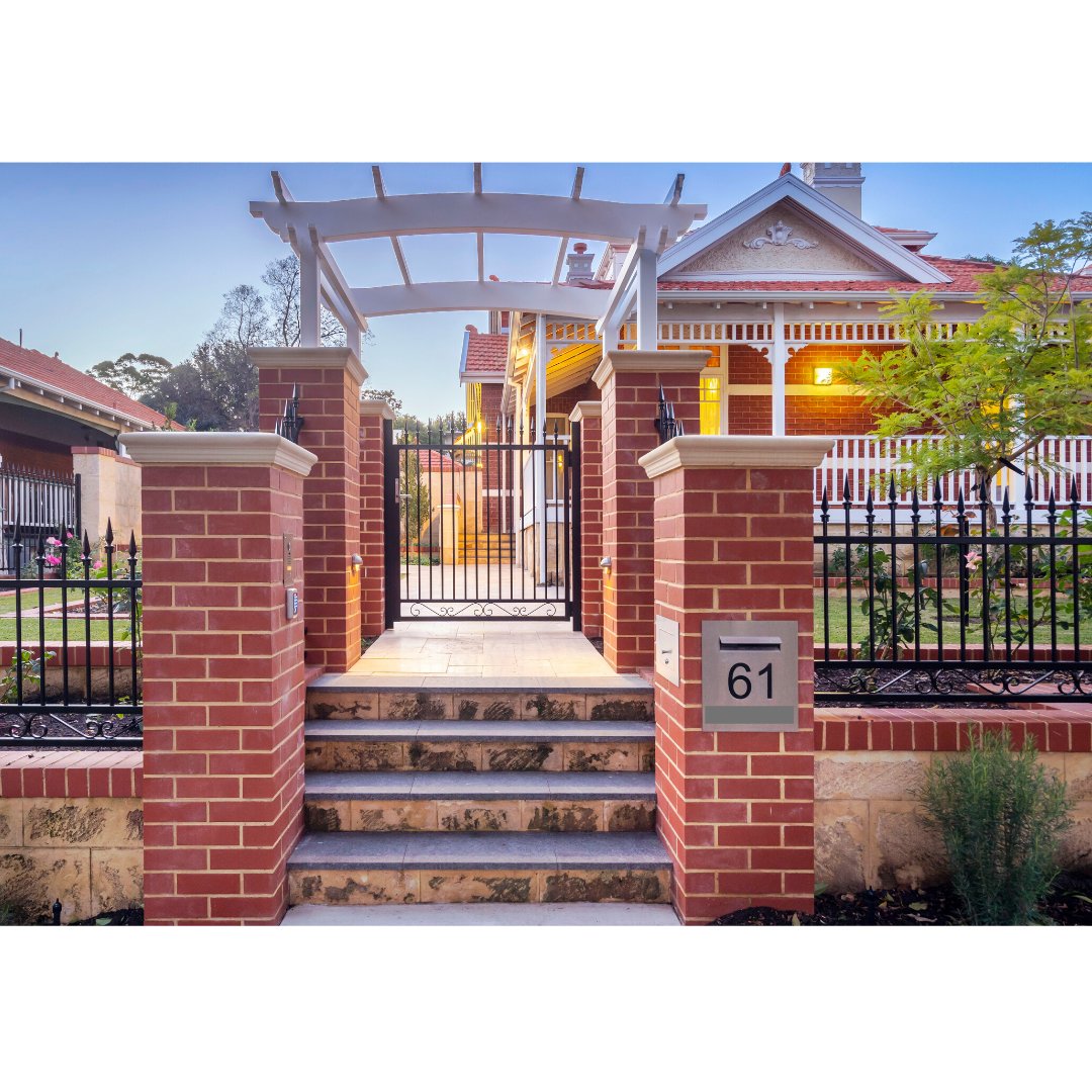 AmerexBuilders's tweet photo. The front elevation of this classic character home has been completely transformed. β
β
This stunning new entry features double entry arbours, recessed wrought iron gate, limestone & granite steps &
travertine paving.
#perth #perthbuilder #amerex #quality #renovation
β
β https://t.co/GhRMWuylY9