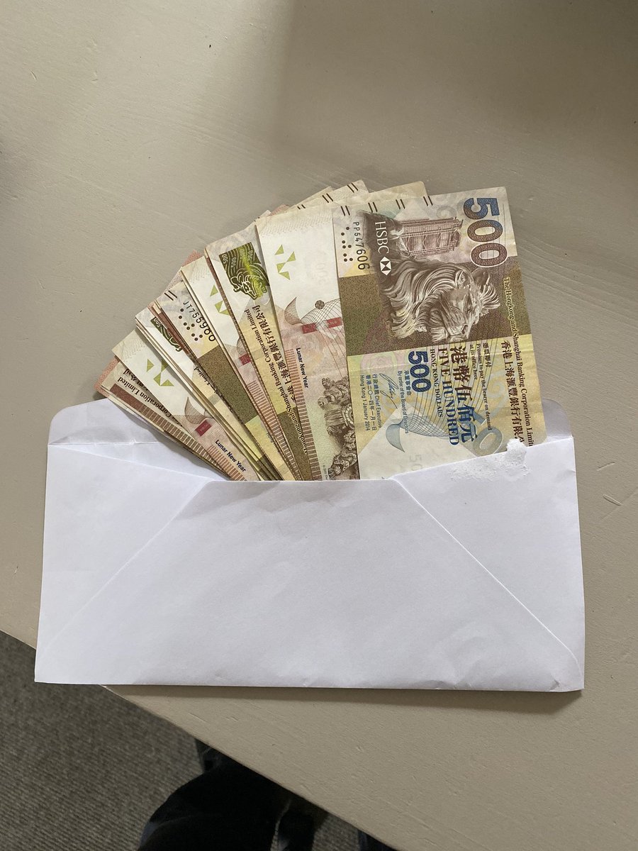 Just received a donation to @hk_watch for 10k HKD through the post. 100%  coincidental that this is exactly the amount HKSAR gov was giving in cash  handouts to permanent residents 🤣 Also