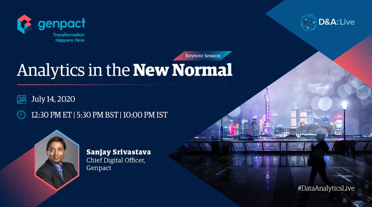Genpact_Careers's tweet image. At #DataAnalyticsLive our CDO @SanjayAndAI, will explore how #AugmentedIntelligence transforms enterprises. Use code GENPACT to register. ow.ly/zI7150AoS58