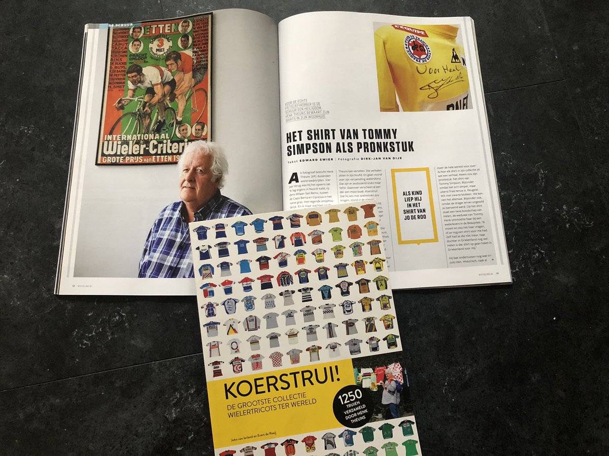 BicyclingNL's tweet photo. Henk Theuns heeft de grootste collectie wielershirts ter wereld. Zijn verhaal lees je in Bicycling https://t.co/VevIg9IgcV