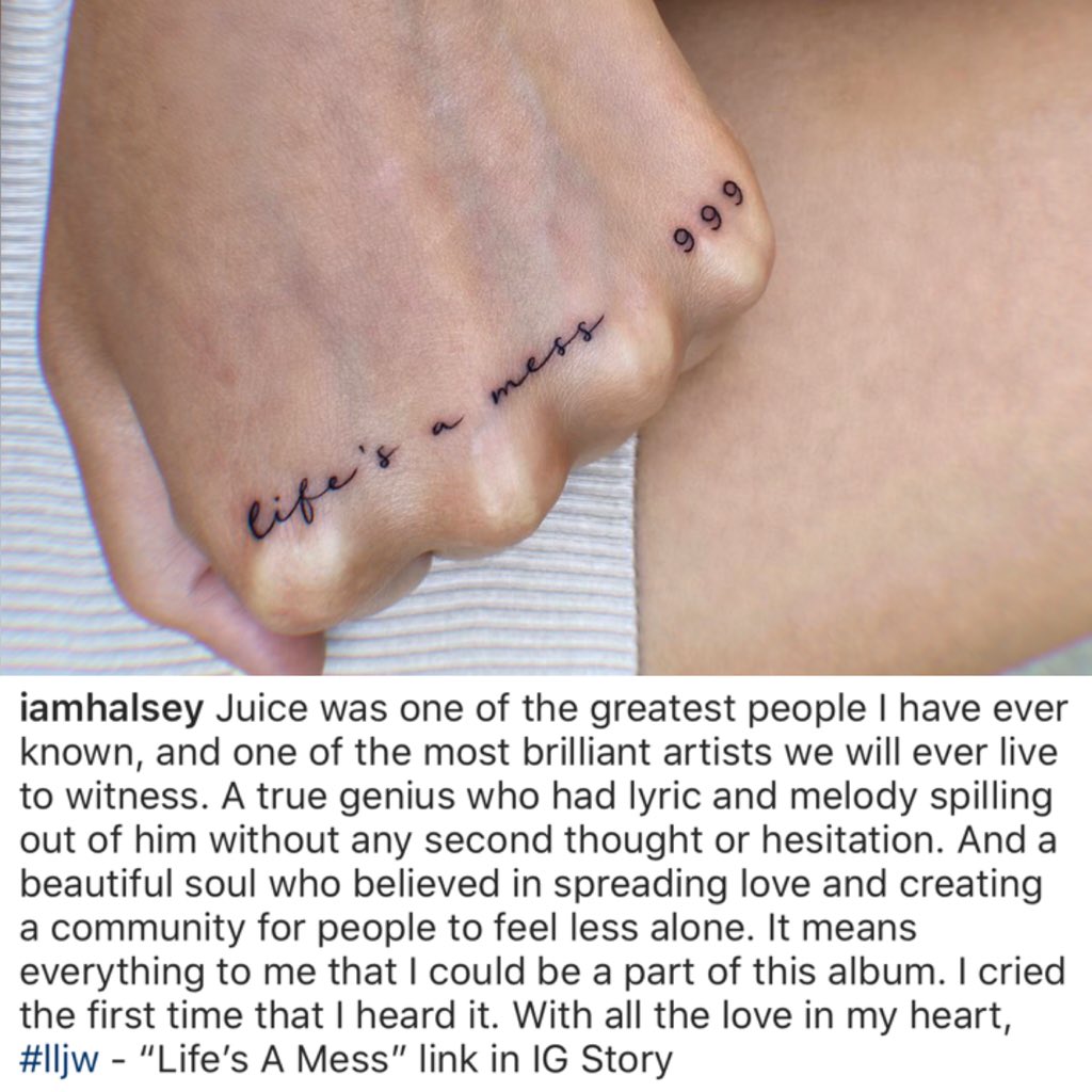 Halsey Got a Hand Tattoo As a Tribute to Juice WRLD