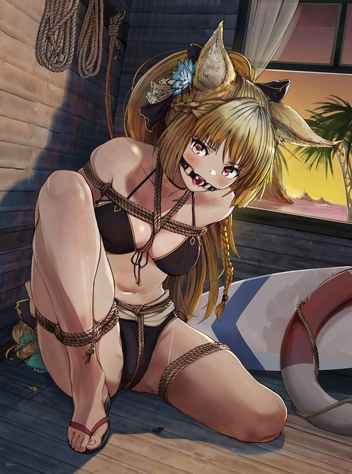 そして #ポニテの日  #縄の日 依頼絵/ユイシス============= Commission / Yuisis 