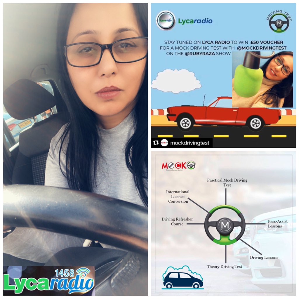 rubyraza's tweet image. Lyca 💙💚
Your last chance to WIN a £50 voucher for a #MockDrivingTest on @LycaRadio1458 🏎🎶🎧 #Tunein 10am-1pm and let me drive you round the bend !!!! 
@DrivingMock 🚘
mockdrivingtest.com