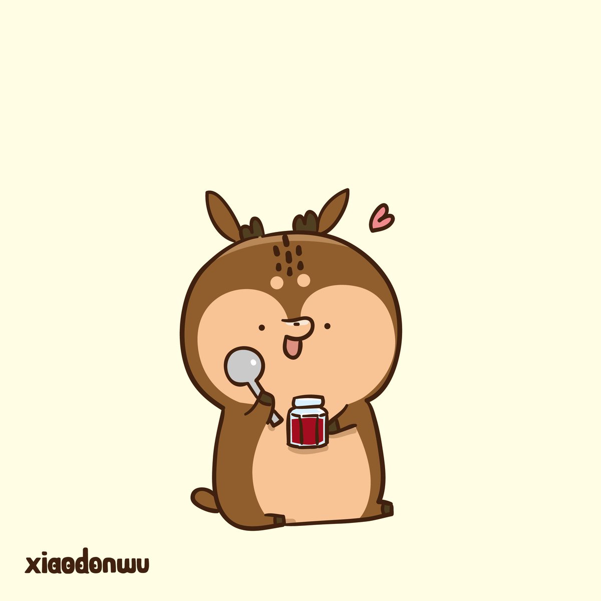啊 動物 吃果醬的小竹 ジャムを食べている竹 Bamboo Eating Jam Bamboo Spoon Eat Jam Cute nimals Animal Illustration Manga Character Gallary イラスト スケッチ イラストレーター 食べる ジャム 竹 イチゴ スプーン 大きい ア