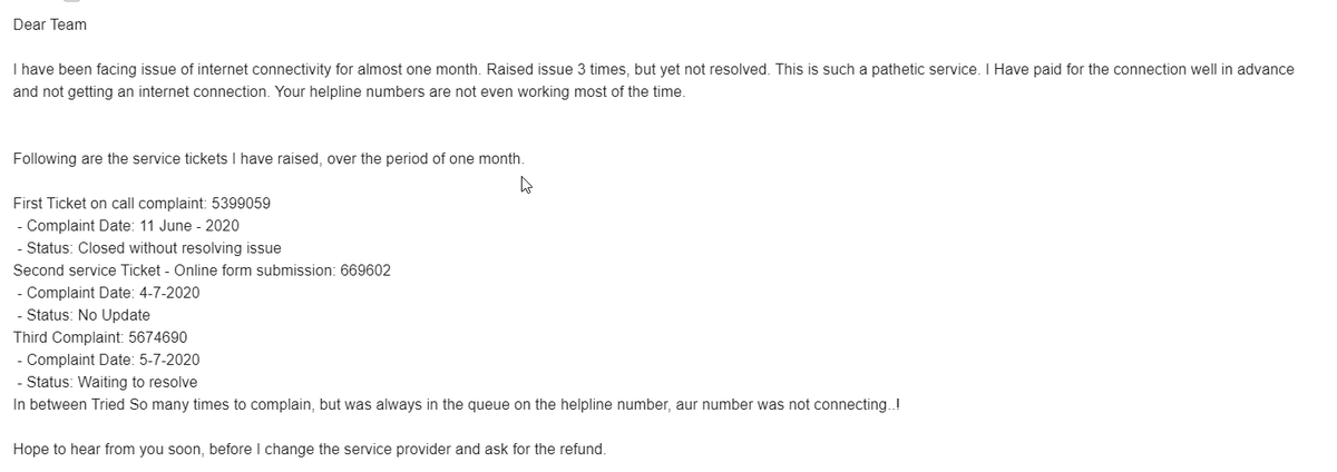 hardik_ind's tweet photo. @GTPL_Hathway My internet connection is not working since almost one month. Pathetic..!

service tickets : 
5399059 - On call
669602 - Online
5674690 - On call https://t.co/FB5nJCoVbr