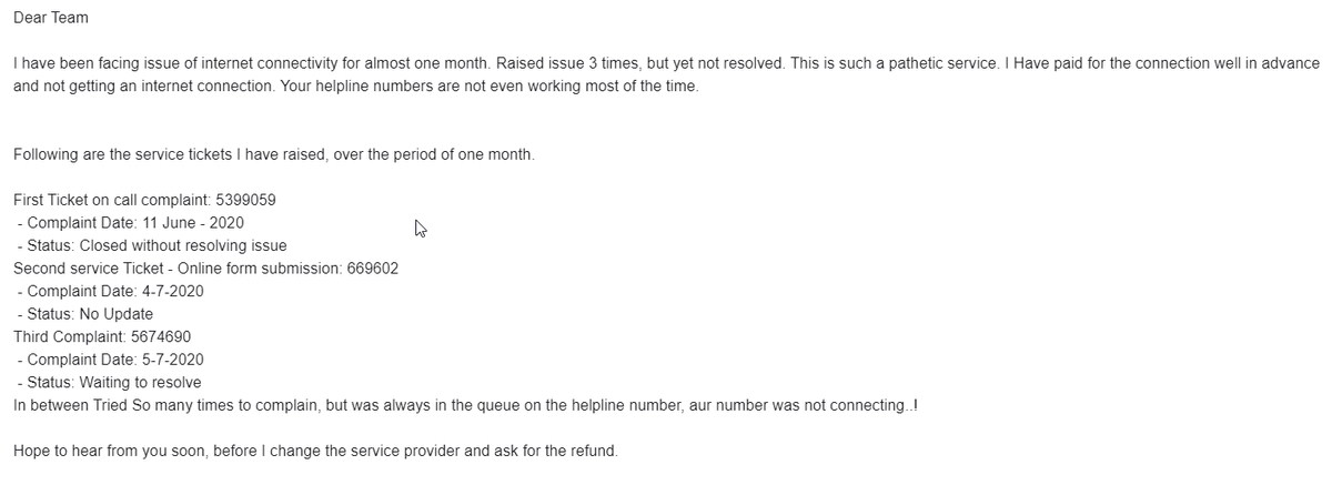 hardik_ind's tweet photo. @GTPL_Hathway aapki team kabhi bhi get back karti hain kya? 

chk this mail ..and resolve the issue ASAP or refund my money. https://t.co/iA8gS9FGZ7