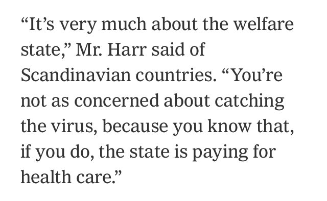 Insinuating that people aren’t afraid to catch the virus because of social security. Completely absurd. It’s thanks to social security that people can stay home when feeling sick. It’s exactly the lack of secure contracts that caused dramas in elderly carehomes.