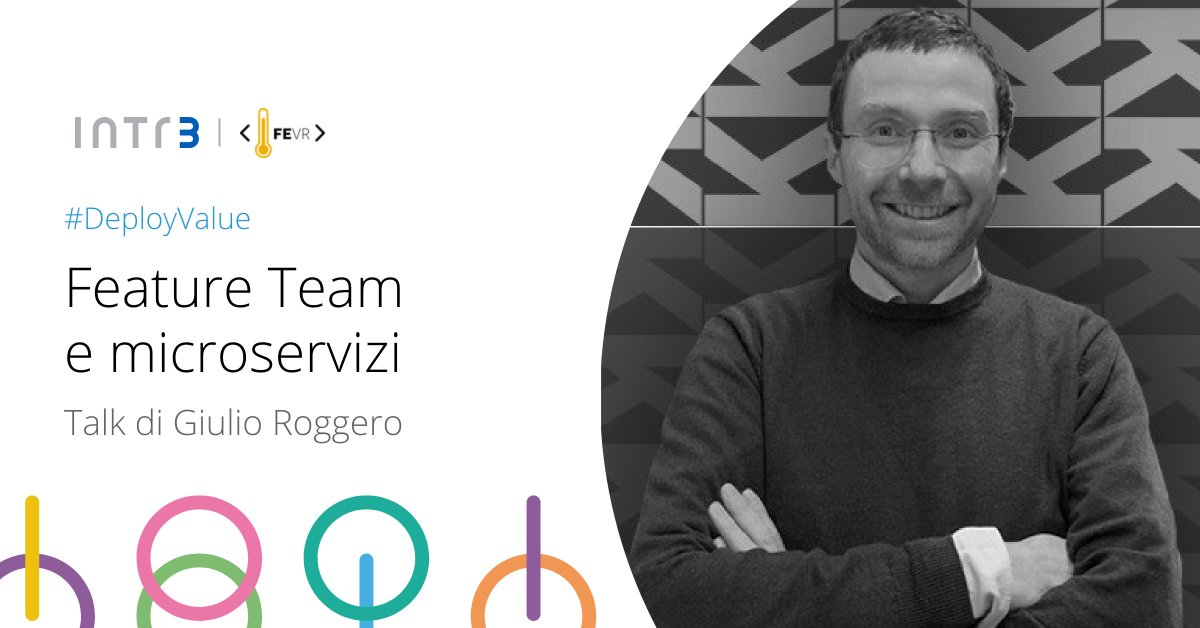 intre_it's tweet photo. 🧑💻 Microservizi e feature team
Il 1 Giugno il gruppo @__fevr ha organizzato un webinar con protagonista @giulioroggero il quale ha parlato di #microservices e #FeatureTeams.
Leggi il nostro articolo ⬇️
https://t.co/pAJxWfk8QZ
#learnCodeDeployValue https://t.co/0SbjKr1oI9