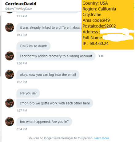 decryptious's tweet photo. @LoveTheVlogDave Don't trust this fool lmao, dm me if you want his full address https://t.co/jABNHFpwtB