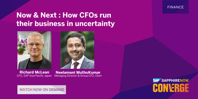 vigneshkrish123's tweet image. How should #CFOs respond during crisis and plan for recovery? Join @Mclean_richard2, CFO, SAP Asia Pacific Japan, who will host this session along with Neelamani MuthuKumar, MD &amp;amp; Group CFO, @Olam, in this panel discussion. sap.to/6011GMHCB @Muthaps bit.ly/2O7yv74