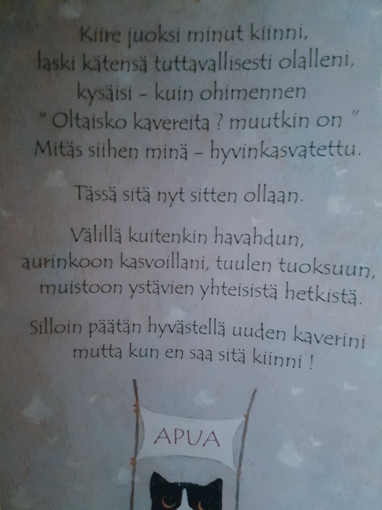 juliaspectacle's tweet photo. Mökin huussissa on tällaisia erilaisia kortteja seinällä ja huomaan, että joka vuosi aivan eri kortit puhuttelevat. Tänä vuonna tämä osui ja upposi. #loma #mökkielämää https://t.co/hdLIdSdJnC