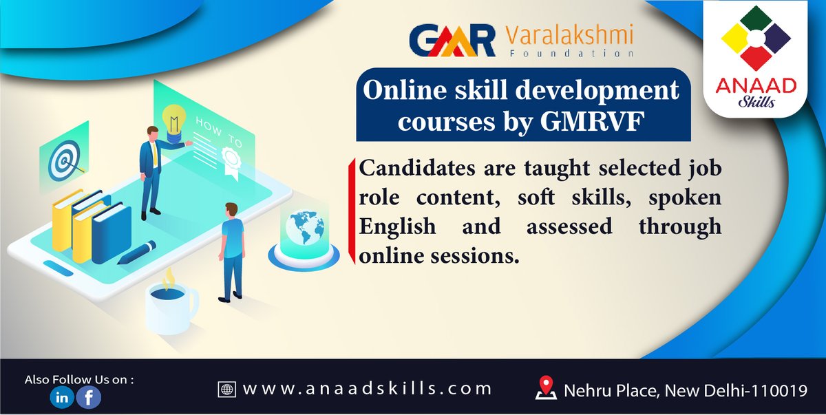 anaadskills's tweet photo. GMRVF launched online classes for school/college dropout to enhance their skills
@MSDESkillIndia
@PMKVY_INDIA
@DDUGKYMoRD
@NSDCINDIA
@NSN_India
@DrMNPandeyMP
#SkillIndia #PMKVY #DDUGKY #NSDC #NSN #OnlineClasses #Skills #SkillDevelopment #SkillTrainingPartner #Anaad #AnaadSkills https://t.co/eKZkhKcPjB