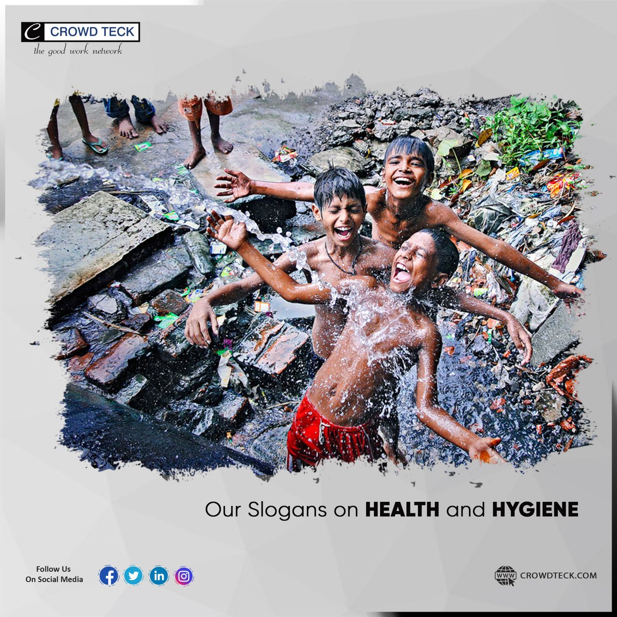 Crowdteck_CSR's tweet photo. Cleanliness is the first law of health.
.
How slogans on health and hygiene sanitation.
.
#Covid19 #goodworknetwork #socialwork #CSRInitiative #csrindia #Nature #Love #India #crowdteckcsr #health #CleanIndia #hygienic #sanitation #Childrightsheroes #GoodWorkNetwork #childrenr https://t.co/dePtnRZpCK