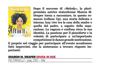 feltrinellied's tweet photo. #DivisaInDue di #SharonMDraper su @gazzettaparma https://t.co/zQp9OhVq5a