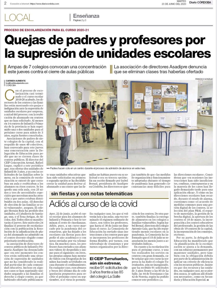 ceip_arenal's tweet photo. CONSEGUIDO!! Esta mañana se ha confirmado que el curso que viene seguiremos contando con DOS CLASES de TRES AÑOS, nuestra petición y demanda era JUSTA y NECESARIA!!
Gracias a toda la Comunidad Educativa del @ceip_arenal por el esfuerzo y apoyo recibido hasta su consecución!👏🏽👏🏽👏🏽 https://t.co/t1Gb8R2rIF