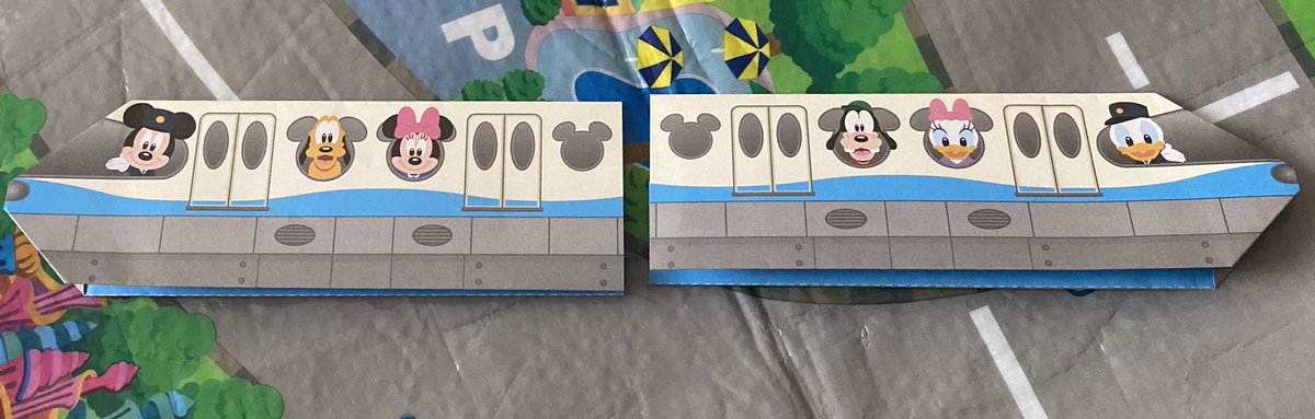 まむめ Miki のりもの 折り紙メモセットのディズニーリゾートライン このメンバーが乗っていたら 始発から終電まで一緒に乗りたいっ