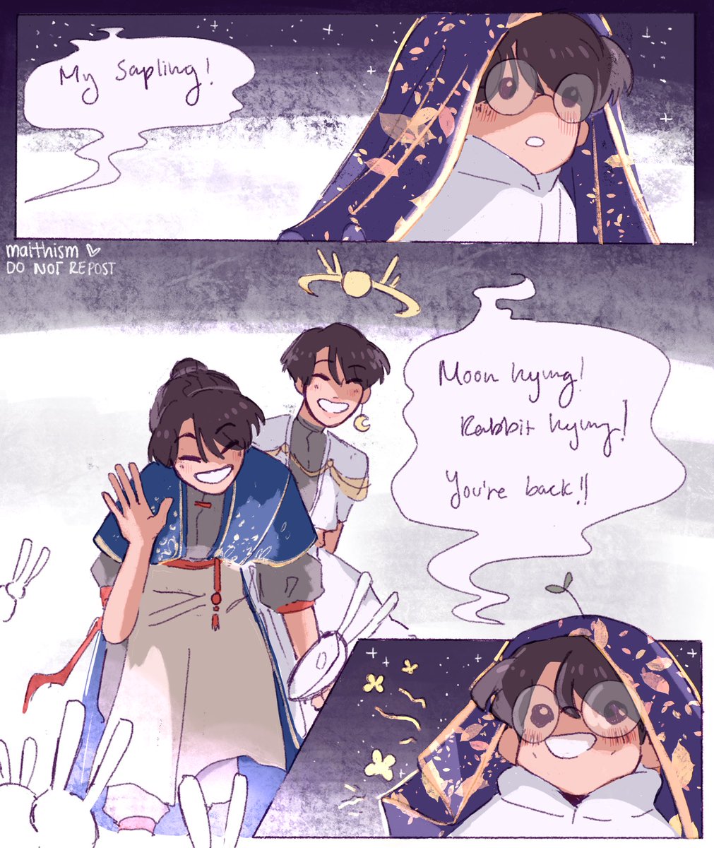 [moonrabbit au] when Jinkook came back to the moon, they got little Namu a gift ✨? (1/2)

#jinkook #namjoon 