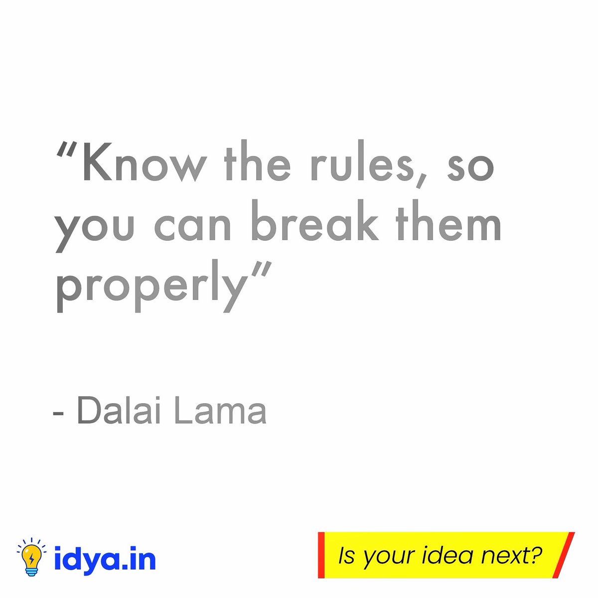 idyain's tweet photo. Rules are meant to be broken
Signup for beta launch https://t.co/2wztQhnaQN
#ideas #newideas #creativity #innovation #invention #imagination #dreambig #entrepreneur #ideastobusiness #ideasforlife #founders #startups #eureka #ideators #creators #mentors #investors #sayourideas https://t.co/z9x5xkF9a9