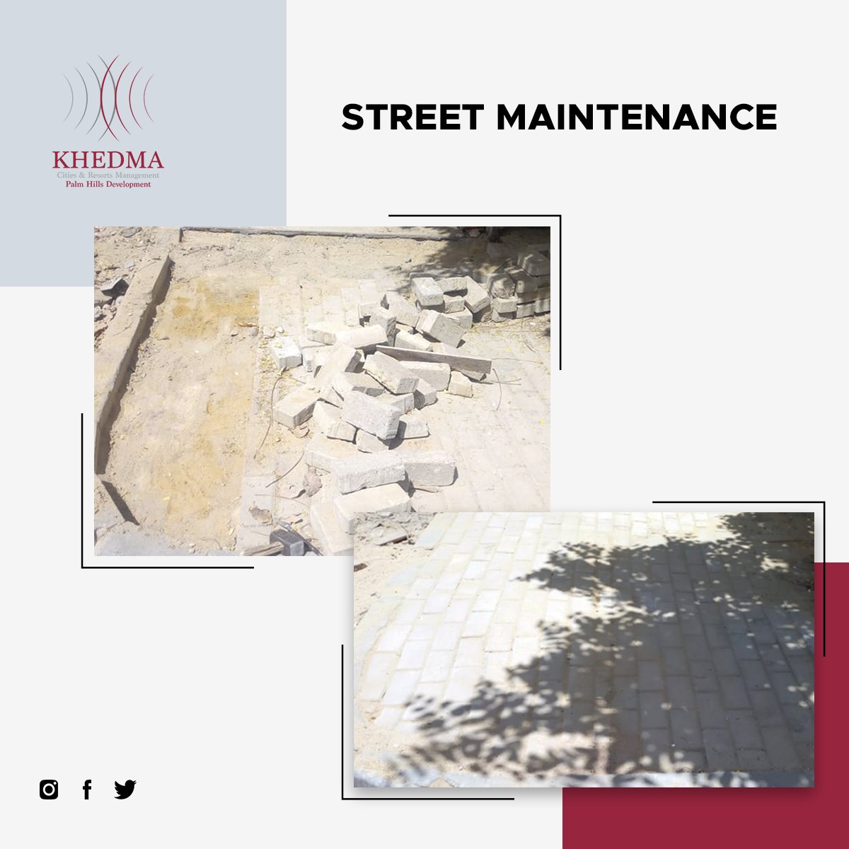 Khedma_Phd's tweet photo. #Khedma company is dedicated to providing high-quality street repair services, including road crack filling and sidewalk renovation.

#Your_Satisfaction_is_our_GOAL

#PalmHillsDevelopments #services #maintenance
#cleaningservice #landscaping #security
#Electricity #steetrepairs https://t.co/xz67jzj3pe