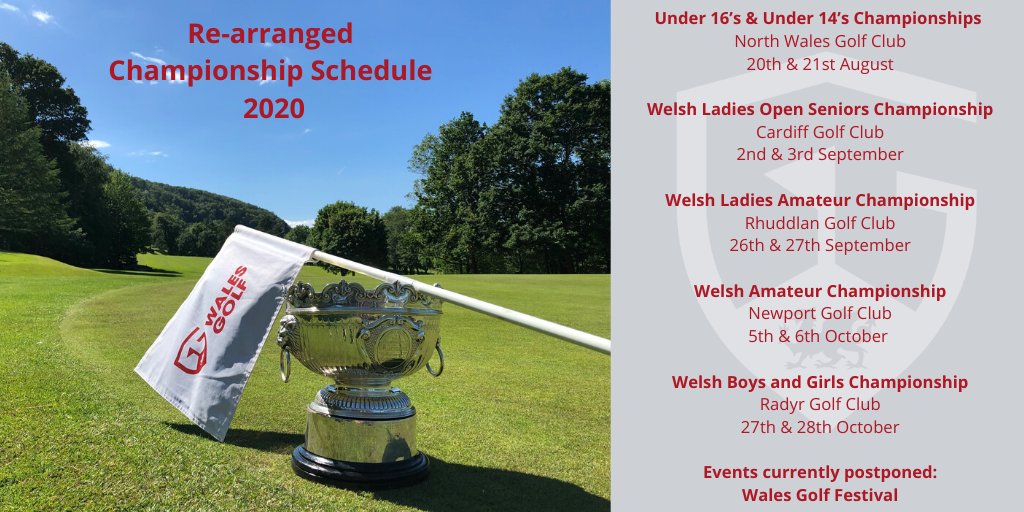 Wales Golf to crown 2020 champions 🏆🏴󠁧󠁢󠁷󠁬󠁳󠁿

Wales Golf will be able to crown champions this year, with elite amateur events set to go ahead with safety measures in place 

ENTRIES ARE NOW OPEN!

Read more👉bit.ly/3gFch8U

Enter online👉bit.ly/2VXNHYJ