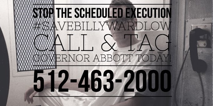 TODAY! The State of Texas plans to execute Billy Wardlow. His execution would be the first in #Texas to proceed during as the coronavirus pandemic rages across the state. Call @GregAbbott_TX at (512) 463-2000 & tell him to STOP the Execution of #BillyWardlow. #SaveBillyWardlow