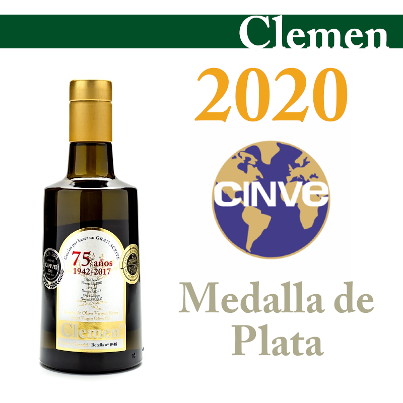 Nos acaban de comunicar que nuestro aceite vuelve a ser reconocido este año con la medalla de Plata en el Concurso Internacional <a href="/CINVEcontest/">CINVE 2024</a> . Estamos muy orgullosos por ello y más aún debido a la situación actual! #CINVE #AOVE #premios #aceitesclemen