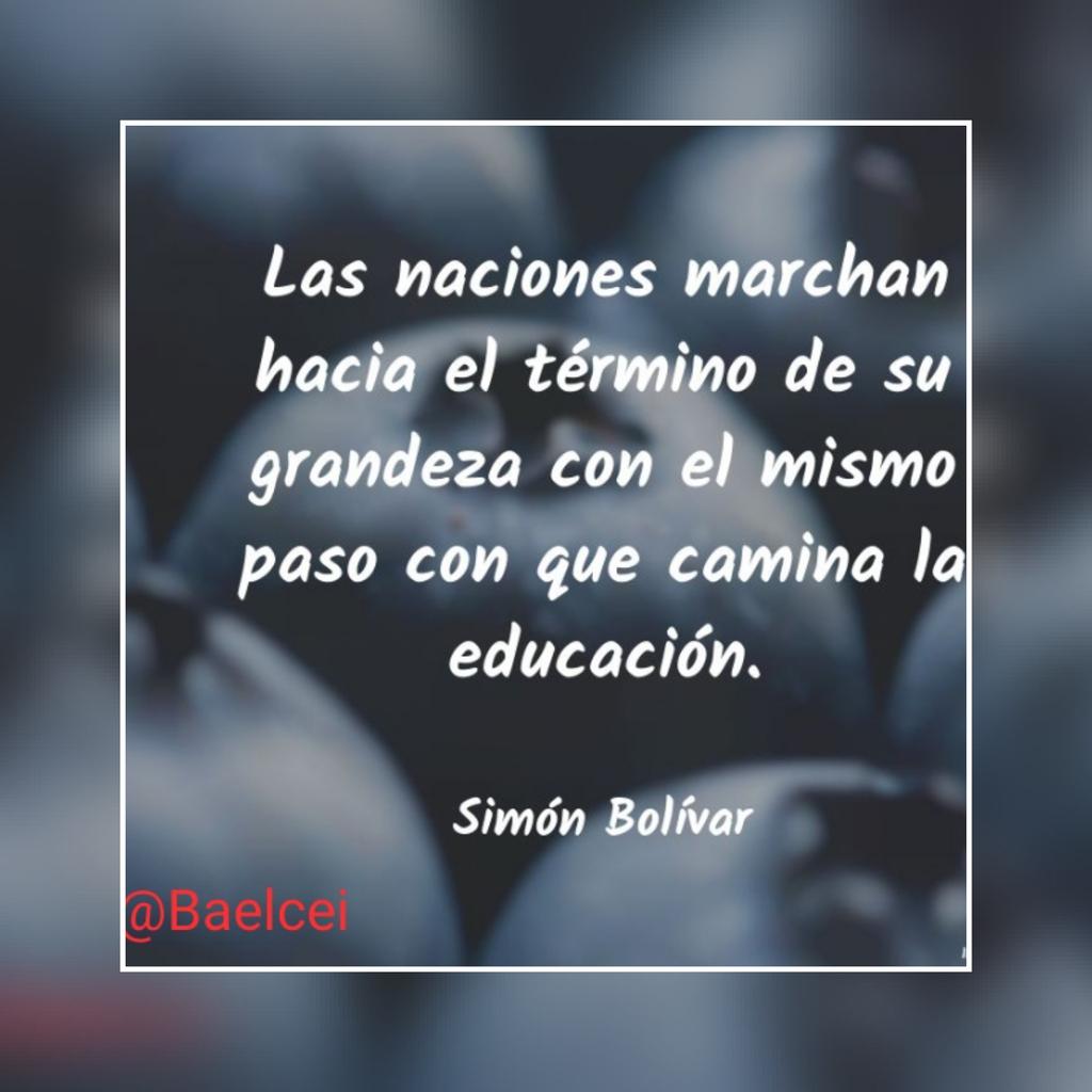 #8Julio #PensamientoBolivariano En el CeiBAEL trabajamos creyendo firmes en el esfuerzo, el amor,  dedicación y esmero por sembrar la esperanza bolivariana en cada niño y niña para mantener la Patria grande que Bolívar nos dejó.@rspallonem @Cmdte_Aviacion @educacion_amb @BAEL_AMB