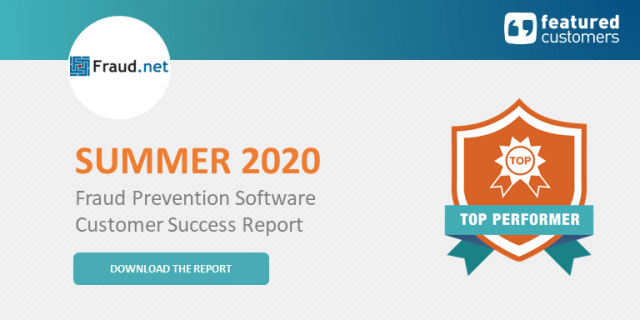 Fraud_net's tweet image. FeaturedCustomers Names a Top Performer in the Fraud Prevention Software category for the Summer 2020 Customer Success Report! 
bit.ly/2NZfjZ4

#TopFinTech #FraudPreventionSoftware #CustomerSuccessReport #B2B #SuccessReport #fraudprevention #fraud
