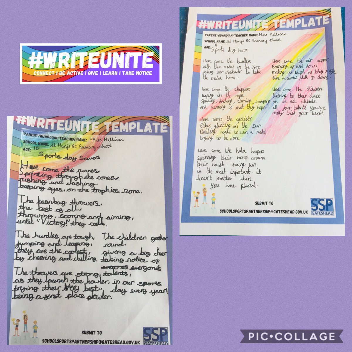 whickhamstmarys's tweet photo. Miss Millican’s group have worked very hard to write their own poems which capture the fun of a St Mary’s Sports Day. Well done! 🥇@GatesheadSSP #WriteUnite #wearestmarys https://t.co/odPu1dSdcD