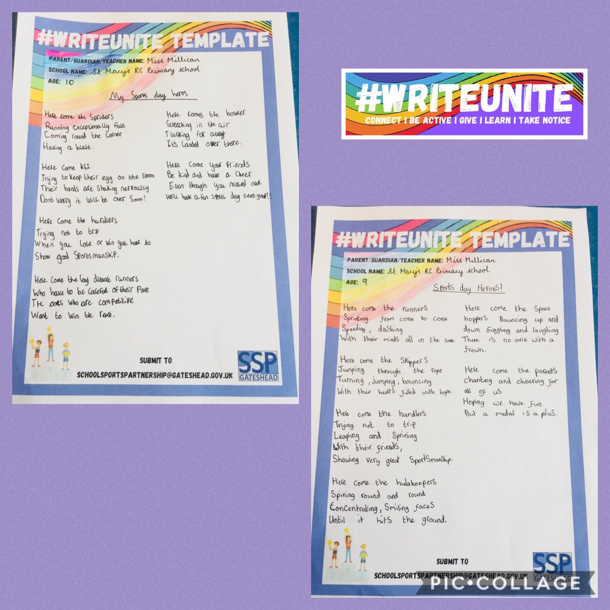 whickhamstmarys's tweet photo. Miss Millican’s group have worked very hard to write their own poems which capture the fun of a St Mary’s Sports Day. Well done! 🥇@GatesheadSSP #WriteUnite #wearestmarys https://t.co/odPu1dSdcD