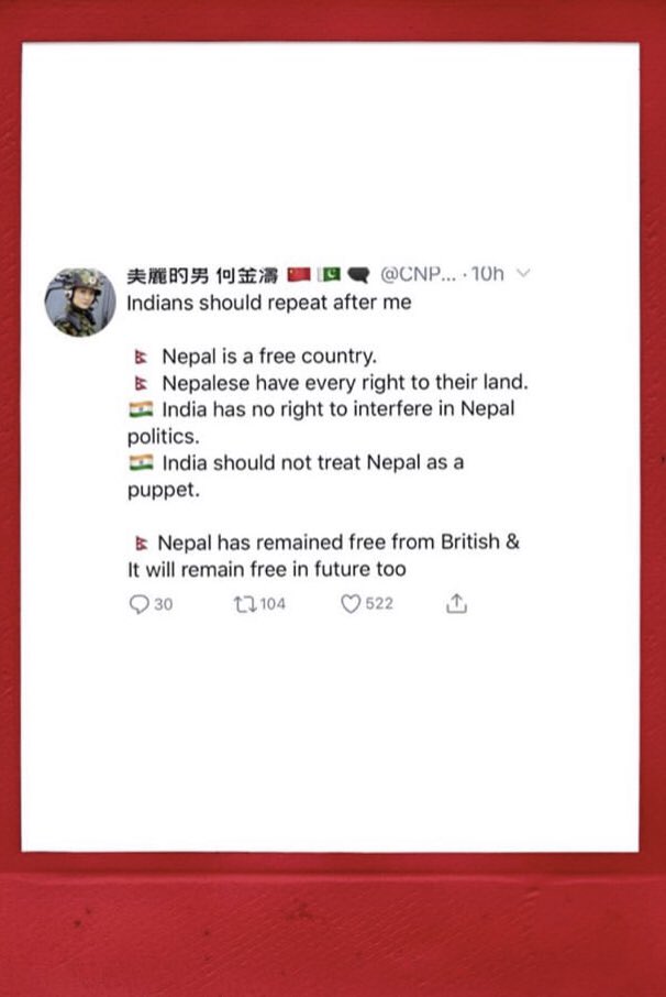 happypraego's tweet photo. Please repeat and make the Indian government understand! Nothing against my Indian brothers and Sisters 🙏
#DefendNepal https://t.co/u1Ukq7mRbj