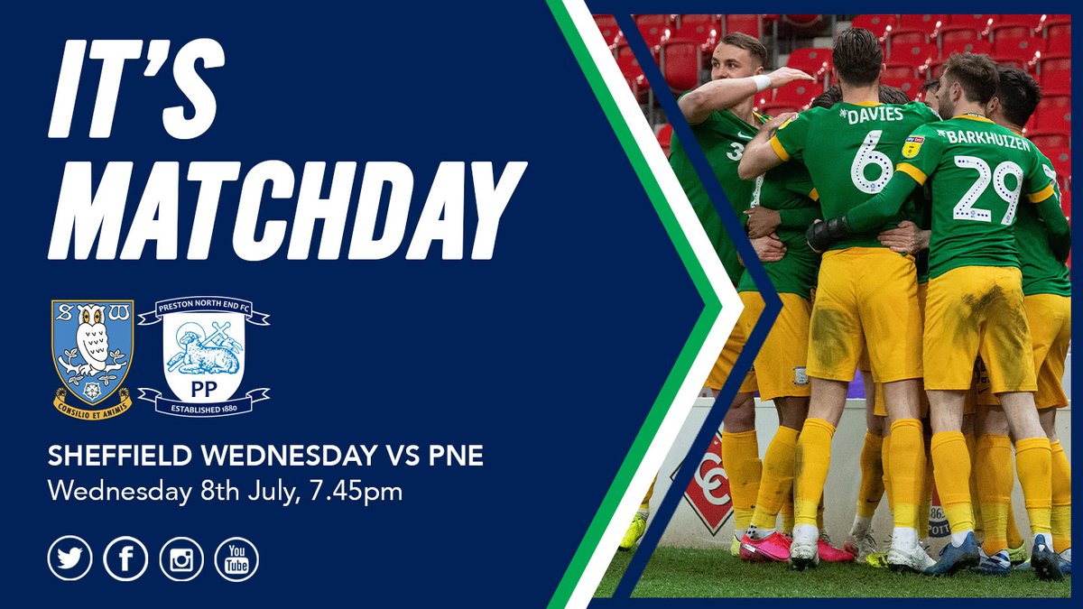pnefc's tweet photo. M A T C H D A Y 💪

🆚 Sheffield Wednesday
📍 Hillsborough
🕗 7.45pm kick-off 
💻 Live on iFollow 

#pnefc #COYW https://t.co/s7az9HDlmg