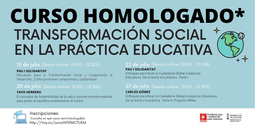 fundaciopaupv's tweet photo. 📢 Atenció! Atenció! 
Les últimes setmanes hem estat menys a Twitter perquè estàvem preparant aquesta formació d' #InterACTUEM taaaaaan xula 👇👇
amb el suport de @GVAcooperacio i la col·laboració de @educacio_ccoopv 

Si és que en aliança tot és millor!! 🤝 https://t.co/S4MTVSSdTw