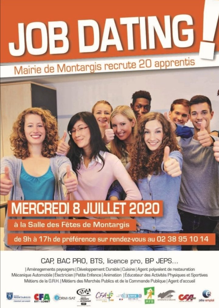 afkir45009's tweet photo. 👉 À #montargis, la mairie recrute ses futurs apprentis.
De nombreux postes disponibles, venez saisir votre chance 👍
Actuellement à la salle des fêtes de Montargis dans le respect des mesures sanitaires. 
@poleemploi_RCVL
@FOSSOYEUXSANNI1
@patrick_boissy https://t.co/ty9UEfYElu