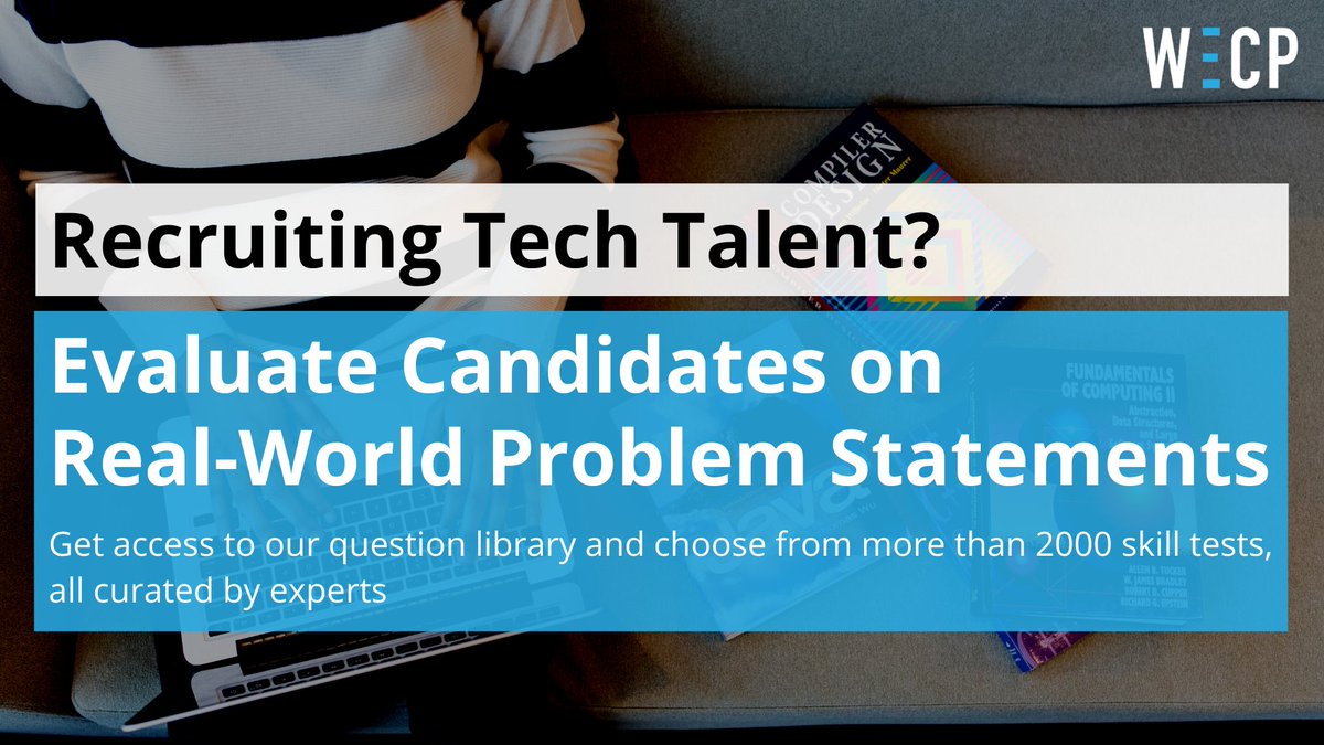 wcreateproblems's tweet photo. #Assess #Tech candidates based on real-world problem statements to understand their hands-on #TechnicalSkills.
Choose from 2000+ tech #SkillTests from our #Library.
Get in touch with us on https://t.co/phCImJ0XPa.
#SkillAssessment #Hiring #Recruiters #HR #Coder #AI #SaaS #Talent https://t.co/2sa1rek4Ro