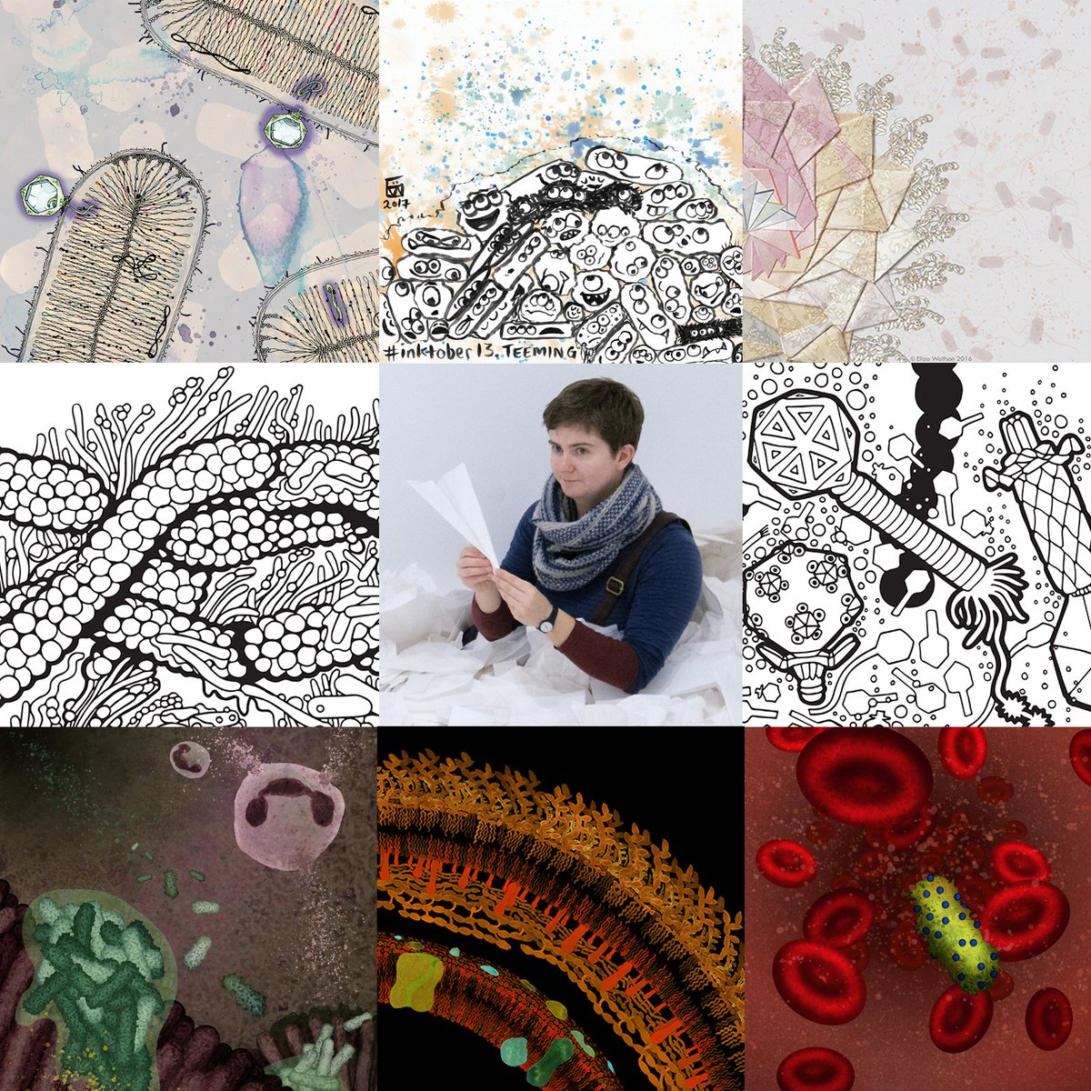 eliza_coli's tweet photo. Choo choo! The #sciart train is passing through thanks to @KristinHenry - check these guys out!
[RT, tweet with your art/tag some artists you think everyone should know about!]

@saraillamas @RibosomeStudio @OperonArt @coloredinsci @elainetwsalt @KateGravett @nanoclustering https://t.co/rpxqWJ1Rdc