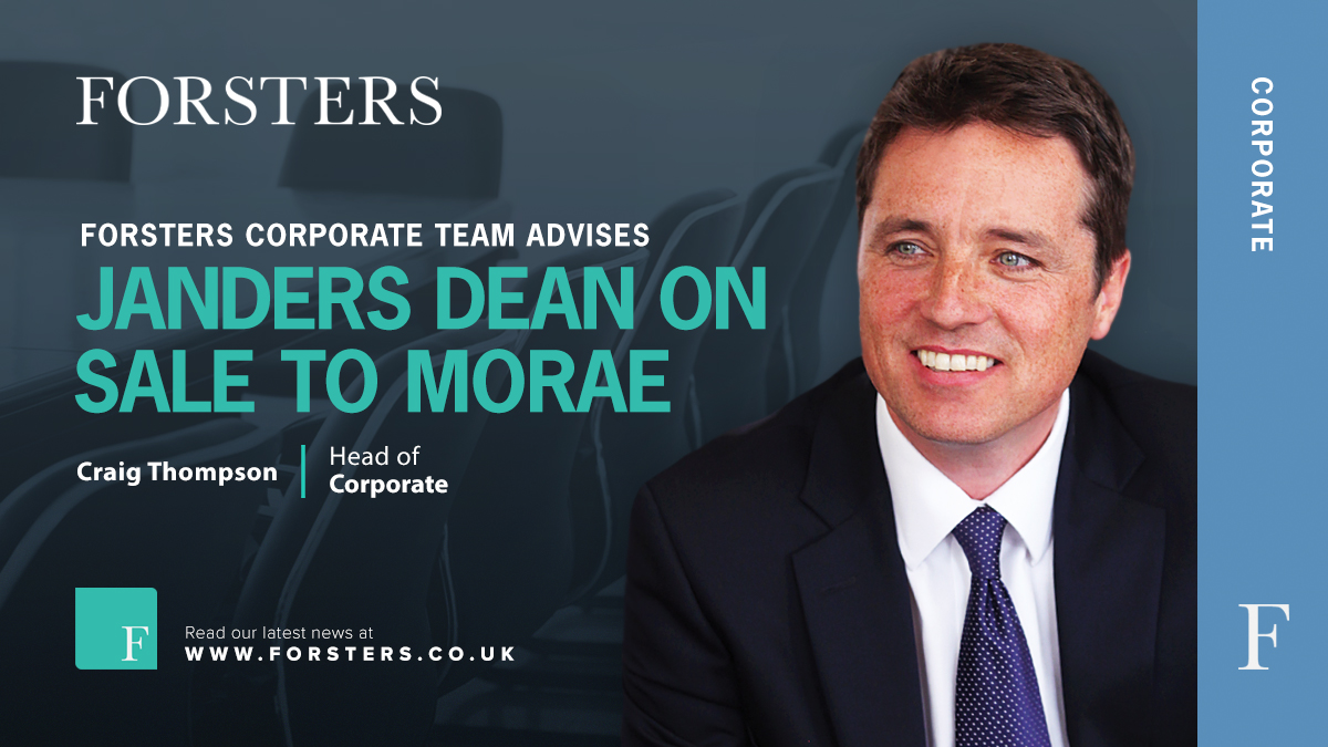 British legal management consultancy <a href="/jandersdean/">Janders Dean</a>, represented by <a href="/ForstersLLP/">Forsters LLP</a>, has been acquired by <a href="/moraeglobal/">Morae</a> in a prolific M&amp;A #deal. forsters.co.uk/news/news/fors… #mergersacquisitions #Corporate #ForstersLLP