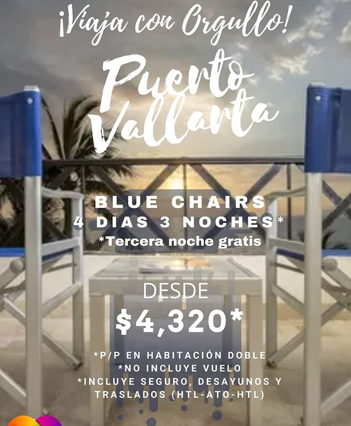 IGLTMEX's tweet photo. #ViajaConOrgullo๐ณ๏ธโ๐ #PuertoVallarta #BlueChairs
Promociรณn 3era Noche Gratis
Traslado Hospedaje Desayunos Asistencia al Viajero #ACPlus๐ณ๏ธโ๐ cotiza con nuestro Asesor Online https://t.co/a8jYvucVKT
#VisitMexicoLGBT #GayTravel #LesbianTravel #Mexico #TurismoPrioridadNacional
#IGLTMEX https://t.co/FQLA5uhYIK