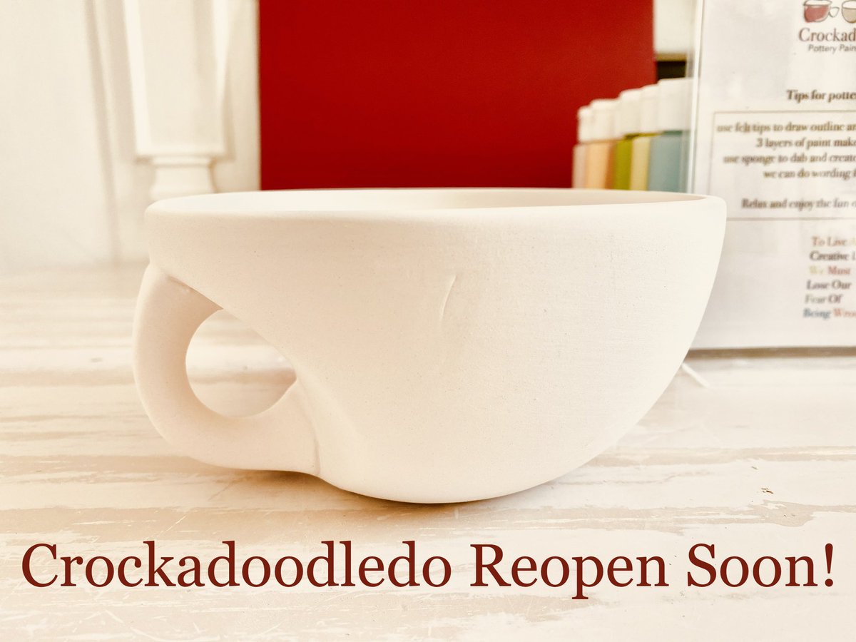 We are ready to reopen from 18th July. All painting sessions must book in advance in order to keep our staff and customers safe in our studio. Alternatively, click and collect is still available for you to easily paint at home. Book here: crockadoodledo.co.uk