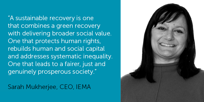 ISEPglobal's tweet photo. As we emerge from this crisis we must make sure we put #sustainability at the heart of the recovery &amp; #BuildBackBetter. IEMA have launched a 5 point plan for a #sustainable future: https://t.co/vKzVlOG7t9 #Greenrecovery #climatechange #humanrights #socialcapital #socialvalue https://t.co/LXjx5yNPVr
