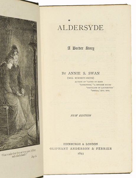 In 1883 she married James Burnett Smith and, through the money accrued from her novels, funded his medical degree at  @EdinburghUni. In the same year her novel ‘Aldersyde’ was published and received largely favourable reviews, notably by PM William Gladstone in  @TheScotsman.