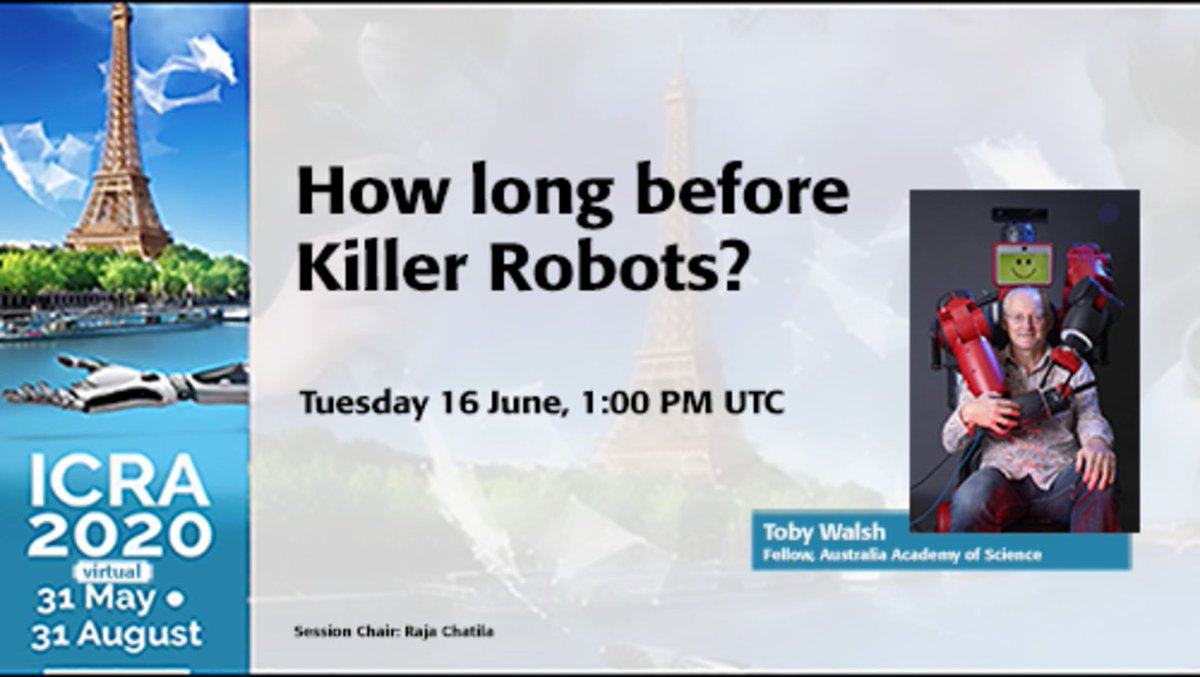 [Keynote Replay - How long before Killer Robots?🚀]
What are the ethical choices we need to consider? Prof. Toby Walsh will discuss this important issue; consider where we are at and where we need to go. 

You can watch again this keynote on ieeetv. ➡️ buff.ly/3e7877R