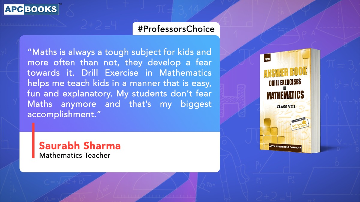 Learning Maths can be made fun if you have the right book with you. Drill Exercise in Mathematics is a #mentalmaths book that will make you fall in love with Maths. Buy Now: bit.ly/maths_8th

#APCBooks #educationalpublications #Mathematics #Class8th #Exercise