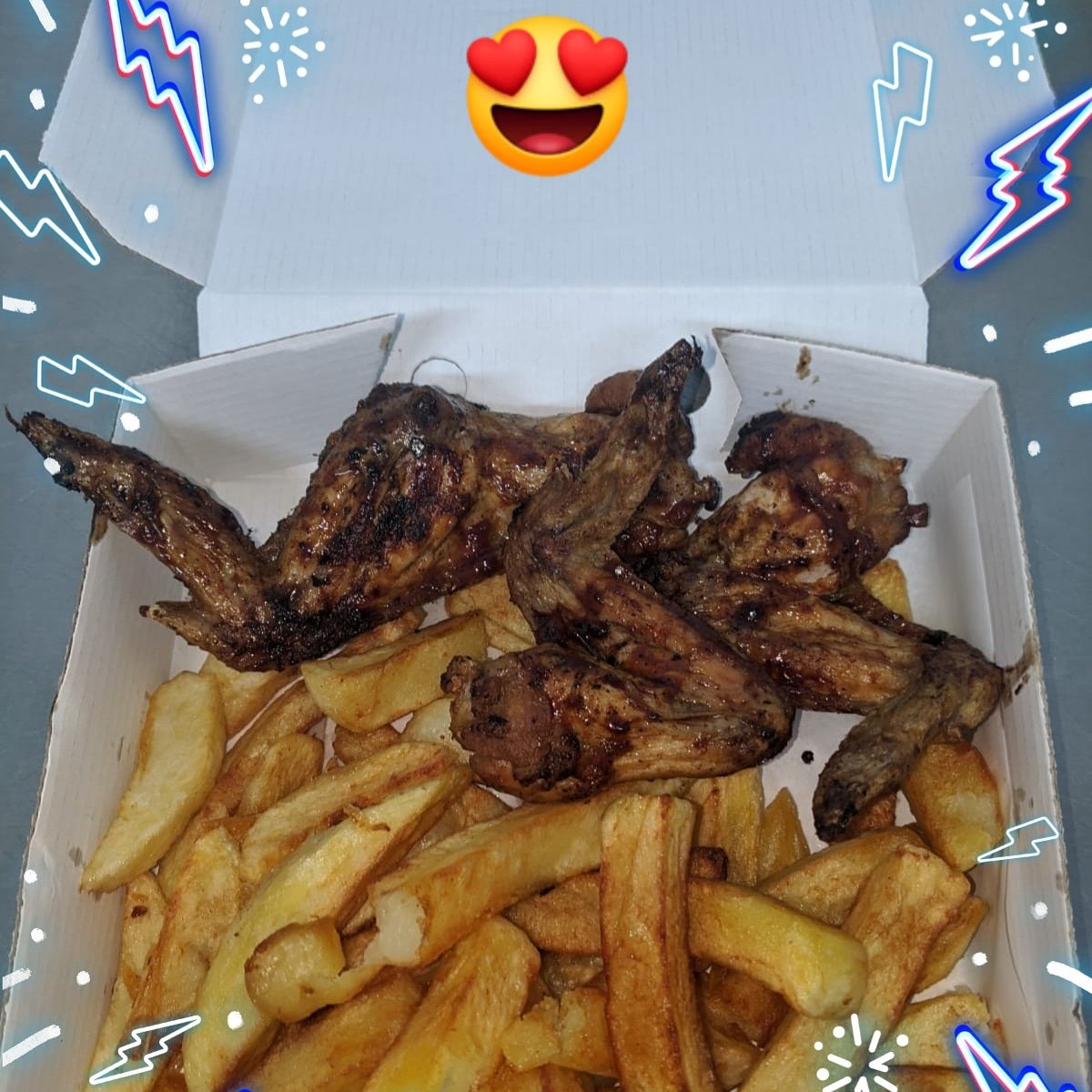 ******** WING WEDNESDAY ********
Today's special..... 4 large wings flavoured with your choice of ... BBQ, sweet chilli, hot &amp; spicy.... the decision is yours.  Teamed with chips ..... delicious..... only £5!!!