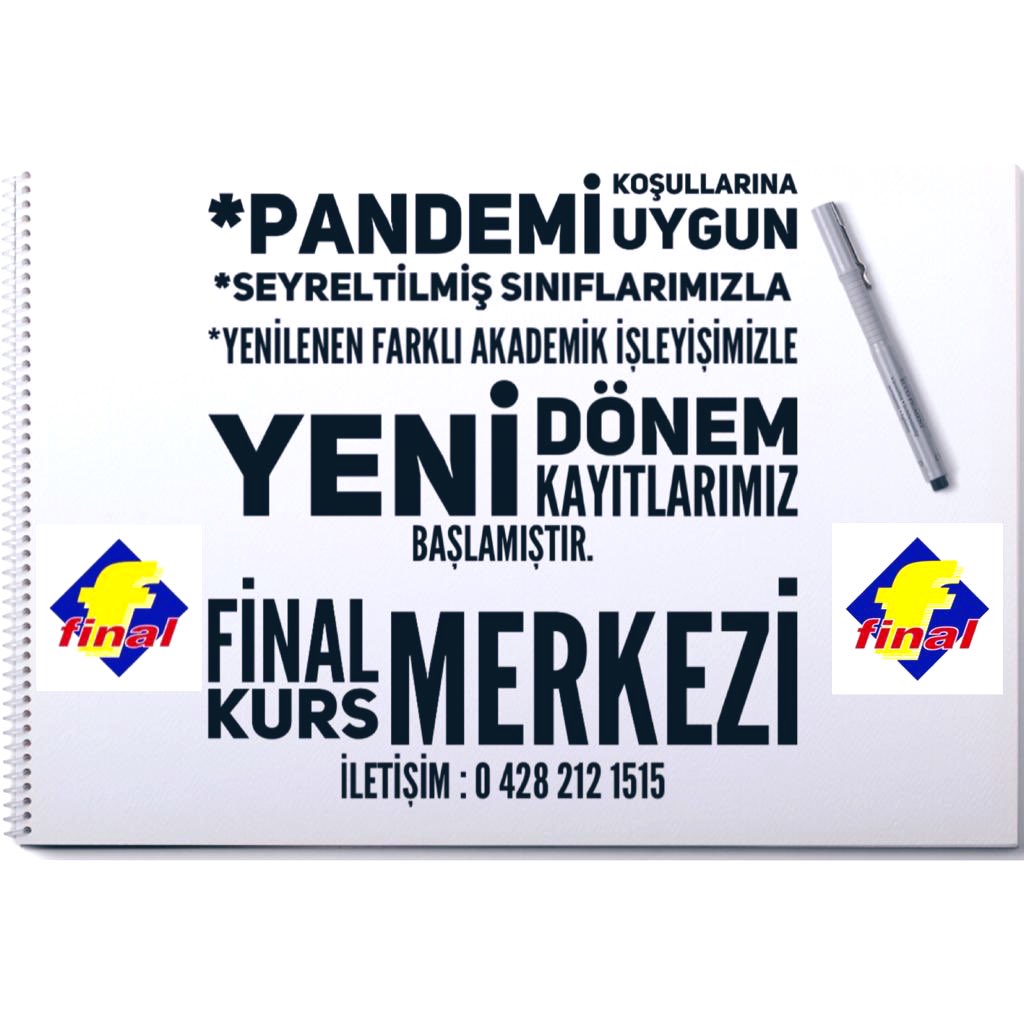 2020-2021 dönemi kurs kayıtlarımız başlamıştır . Yeni döneme farklı ve yepyeni akademik işleyiş ile başlayacağız. Bilgilendirme için kurumumuza bekliyoruz.
